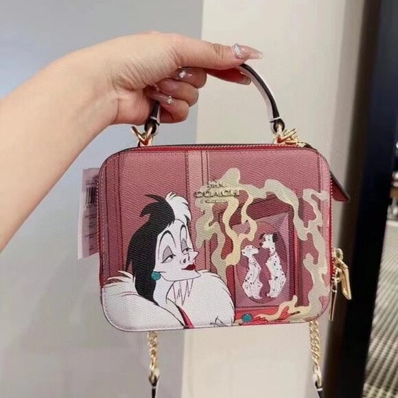 Disney x Coach Box Crossbody Bag in Cruella cc377